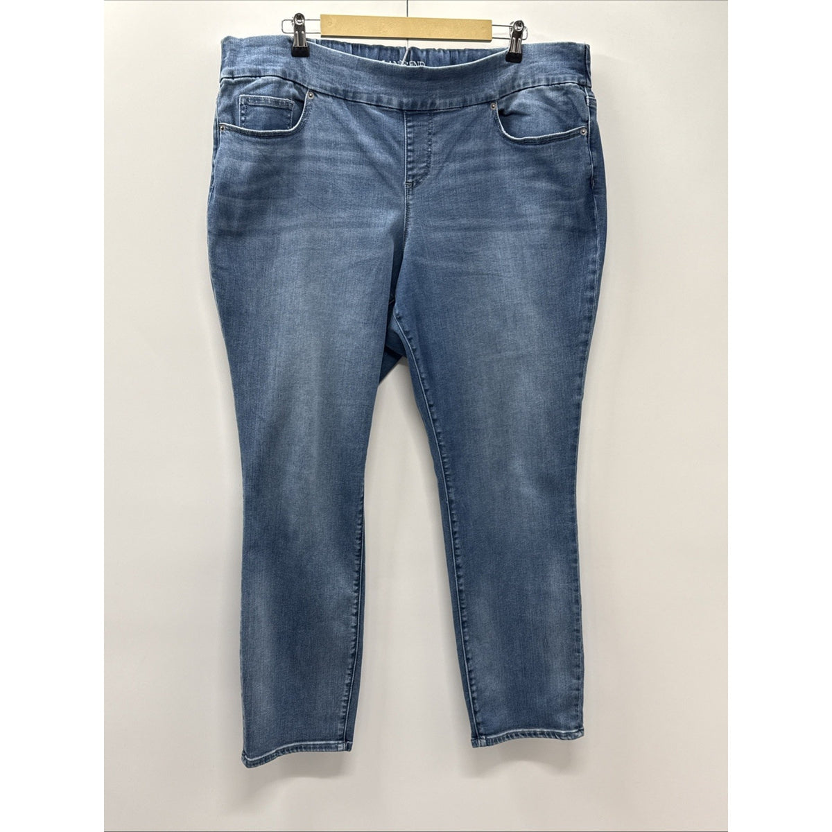 Lands End Women’s Mid Rise Pull On Skinny Jeans Plus Size 20W Casual Stretch