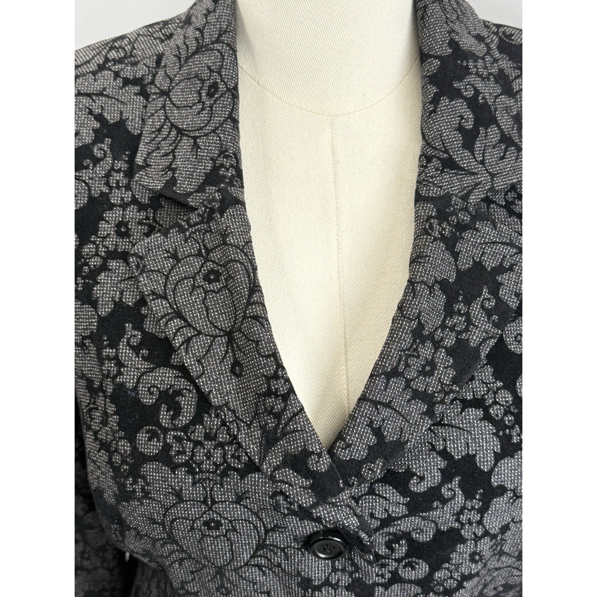 Evan Picone Floral Jacquard Blazer Dark Academia Gothic Romantic Size 16
