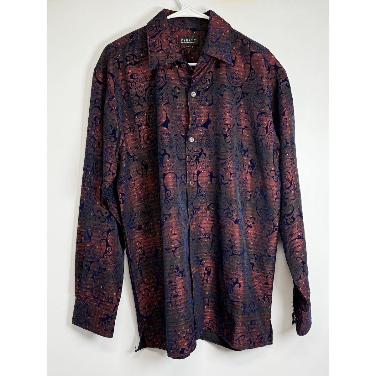 Pronti Collection By Phita Shirt Button Up Abstract Grunge Dark Academia Retro