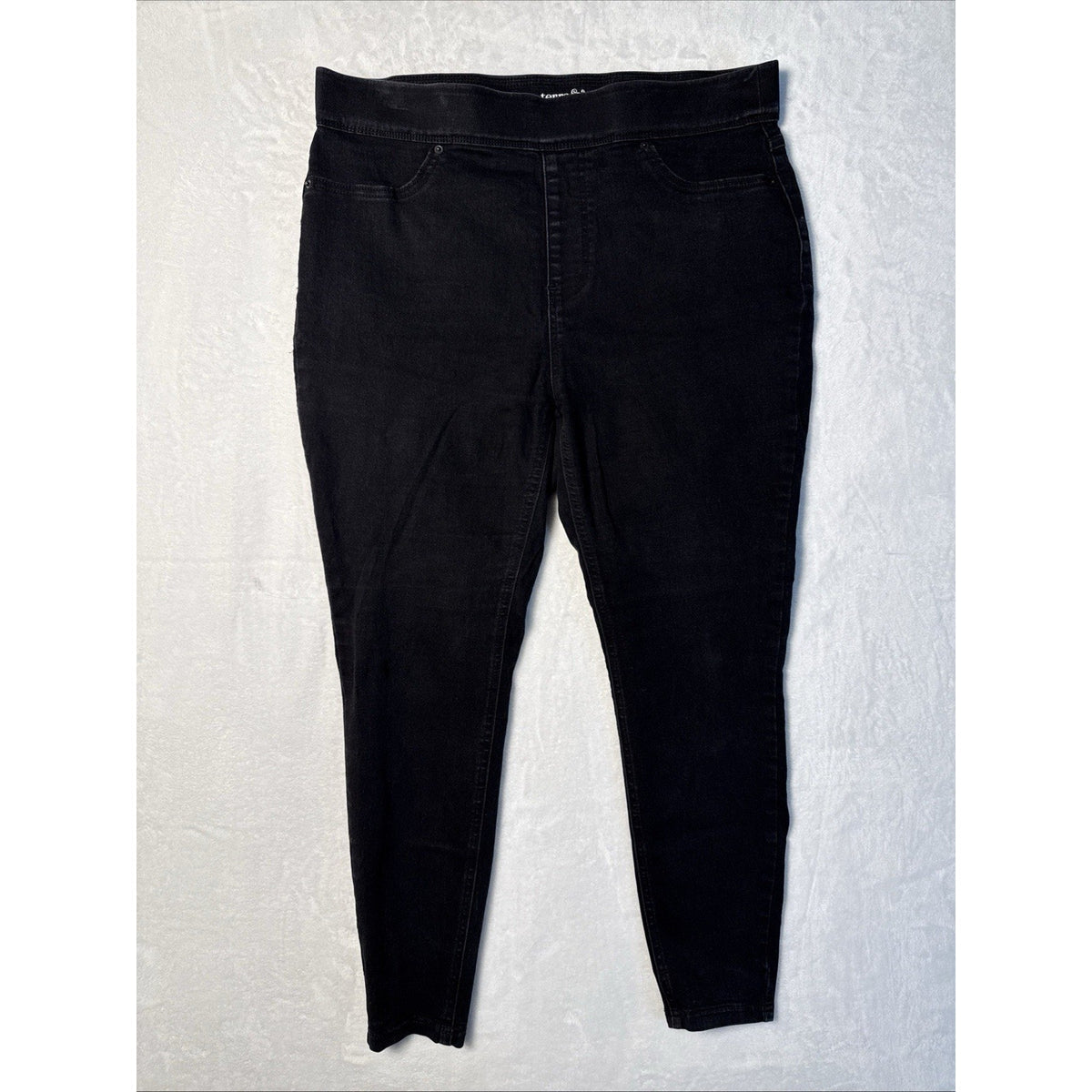 Terra & Sky Jegging Jeans Womens 0X 14W Black Wash High Rise Pull On Denim