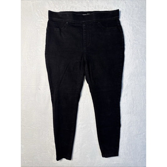 Terra & Sky Jegging Jeans Womens 0X 14W Black Wash High Rise Pull On Denim