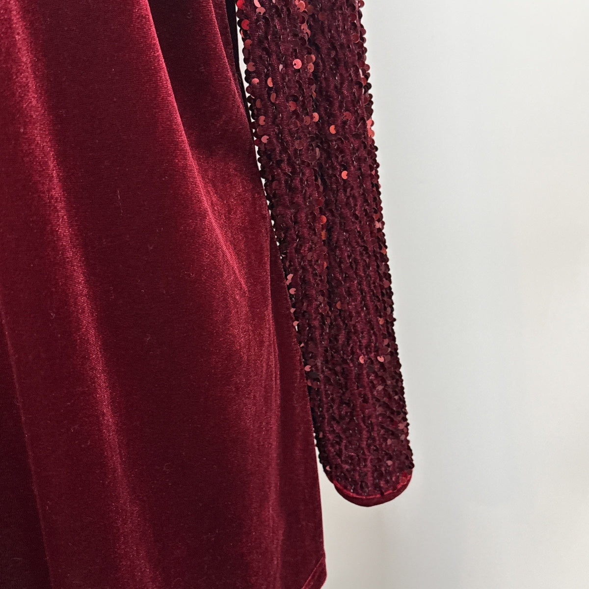 Burgundy Velvet Sequin Tunic Top Size 2X Keyhole Whimsigoth Party Blouse