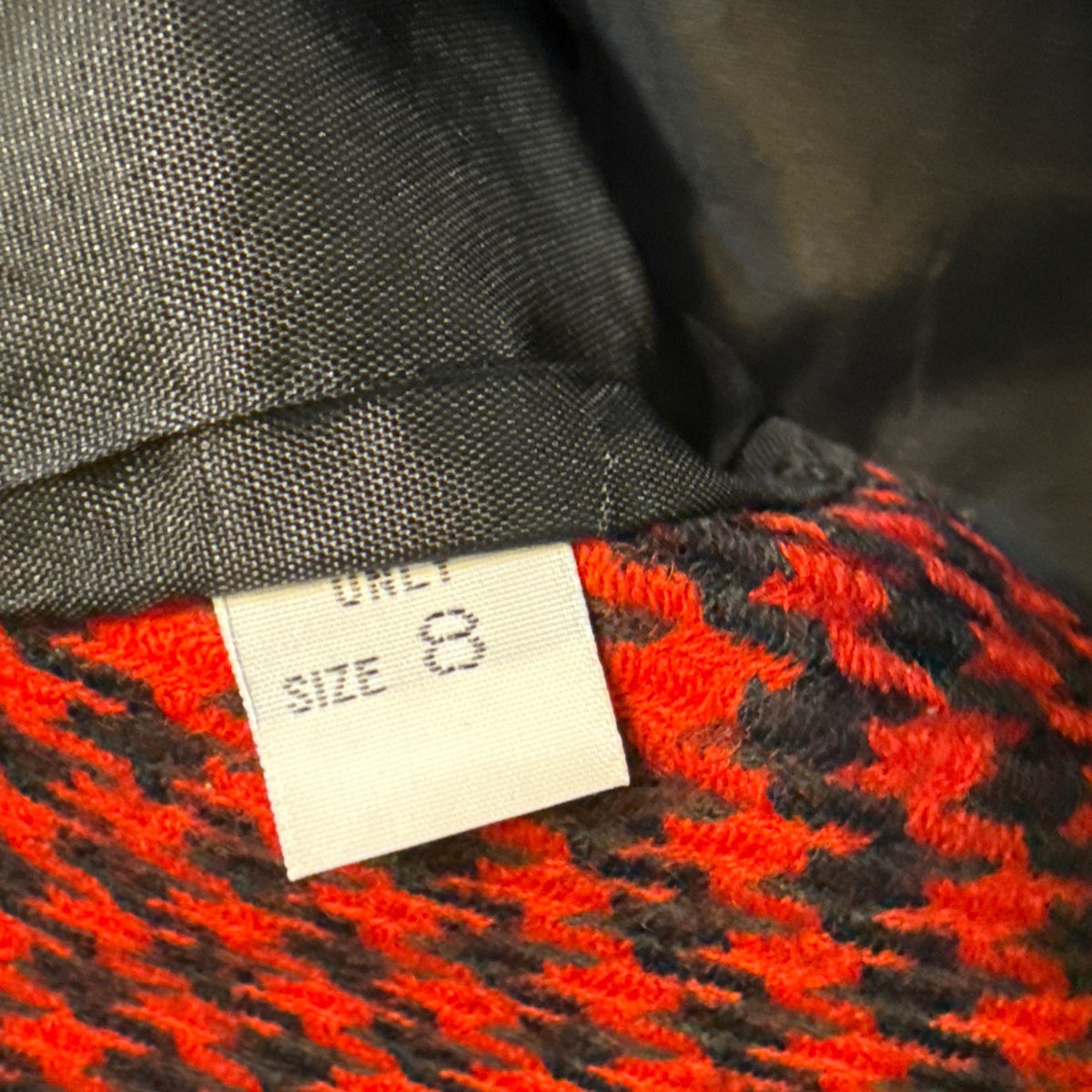 D’ANELLO New York Women’s Size 8 Red Black Houndstooth Wool Blazer Jacket