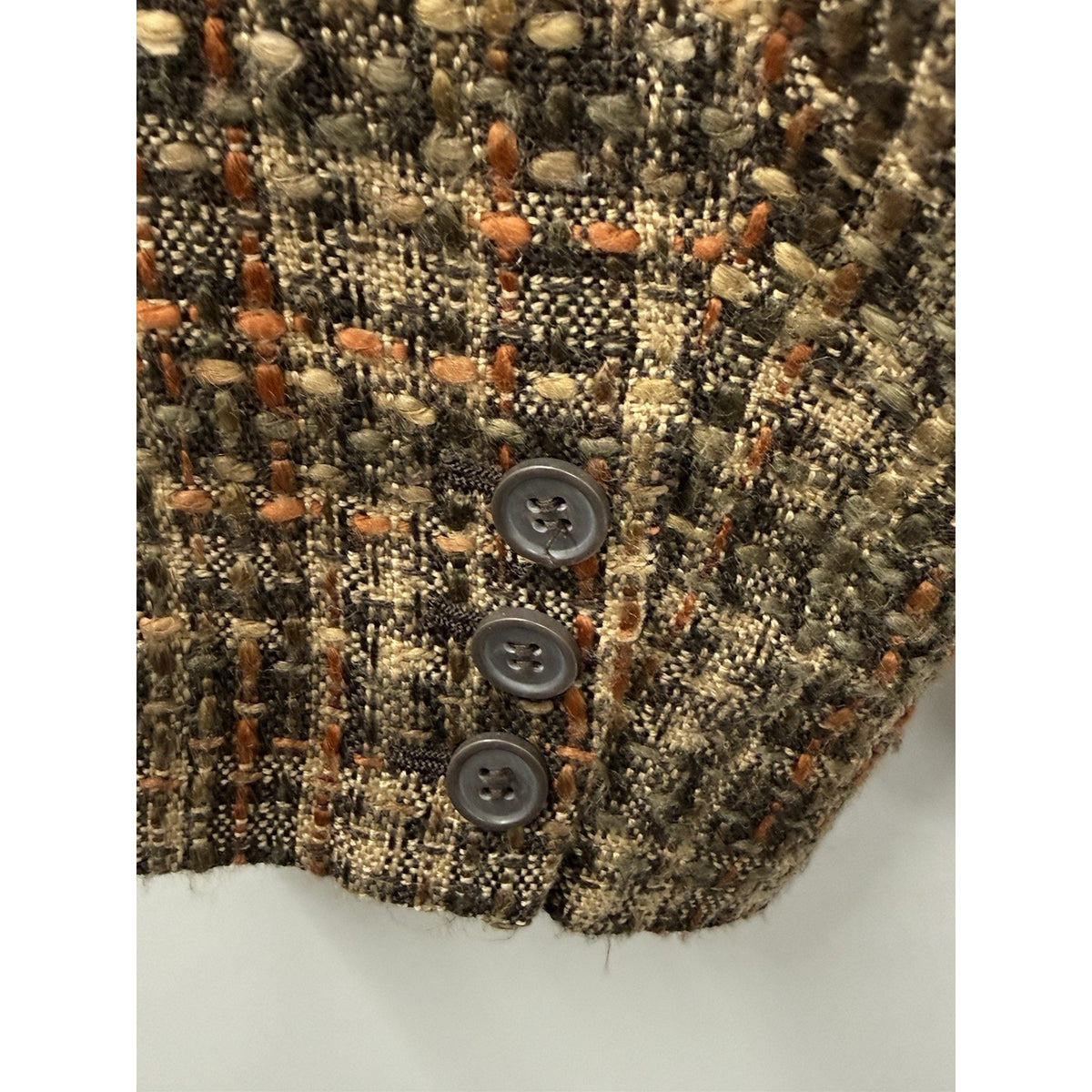 Parisian Signature Blazer Women Size 10 Brown Plaid Textured Button Front Jacket