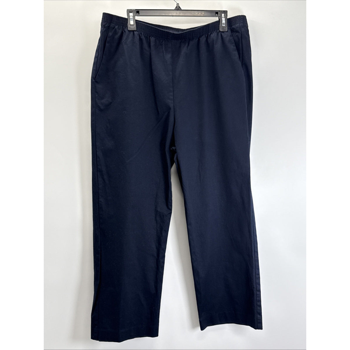 Alfred Dunner Women’s Elastic Waist Pants Blue Cotton Blend Pull On Size 16W