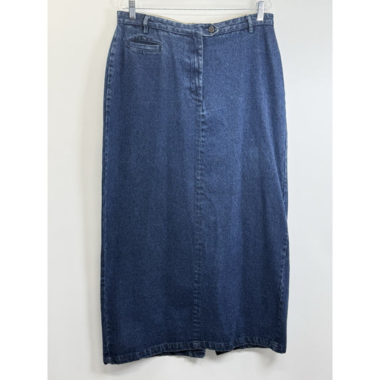 Mountain Lake Denim Maxi Skirt Womens 18 Blue 100% Cotton Modest Cottagecore Y2K