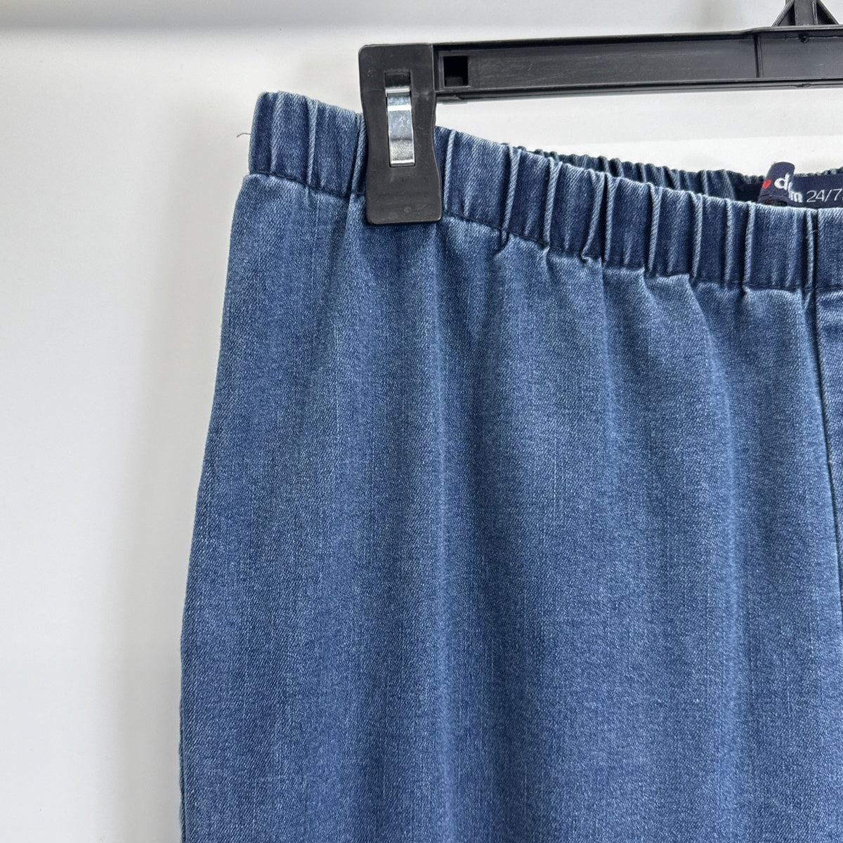 Denim 24/7 pull on Blue jeans Women’s size 18W petite Elastic Waist Stretch