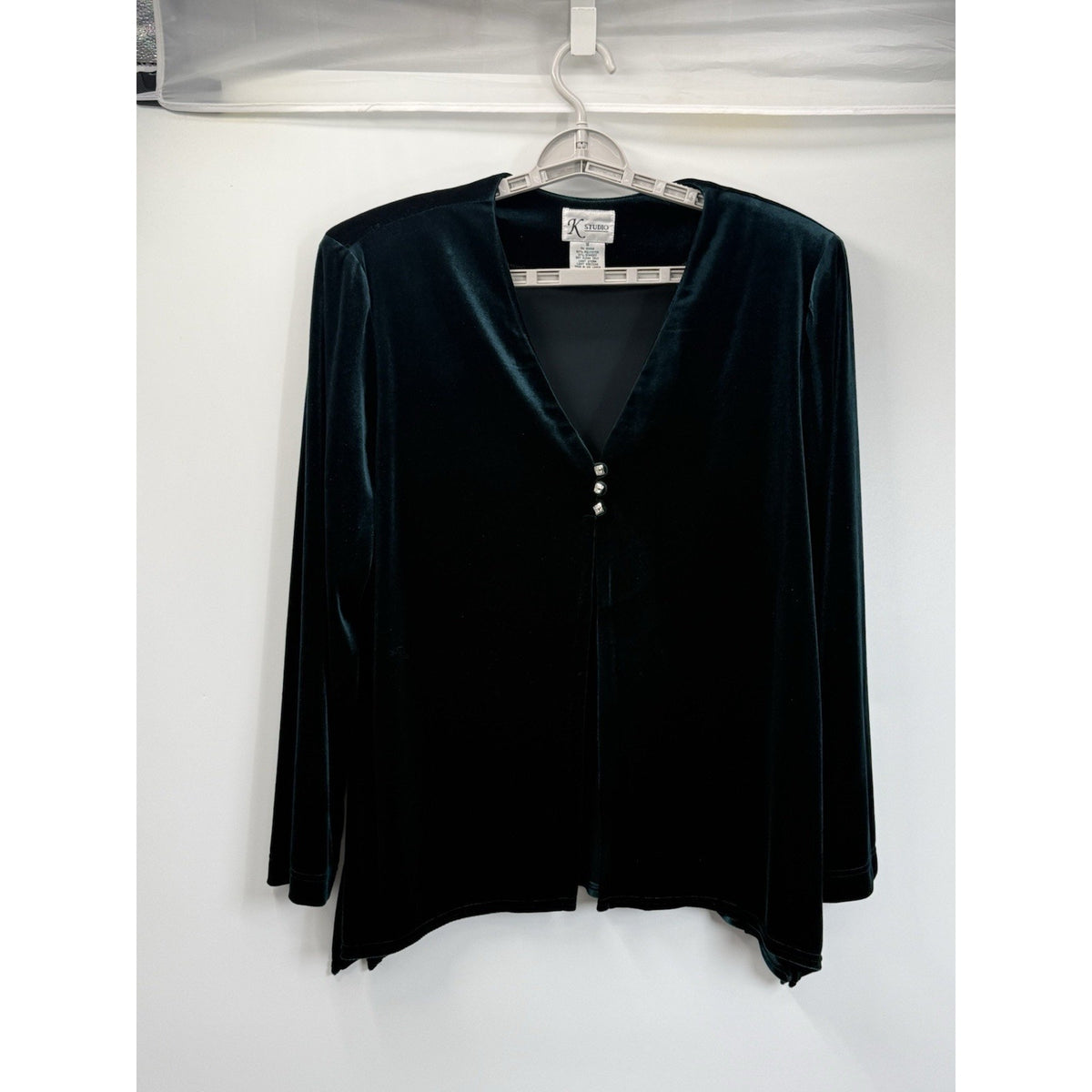 K Studio Blue-Green Velvet Whimsigoth Top Jacket Women Size 18 Gothic Romantic