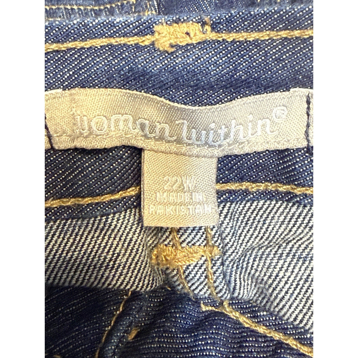 Woman Within Women’s 22W Blue Denim Jeans Elastic Back Waist