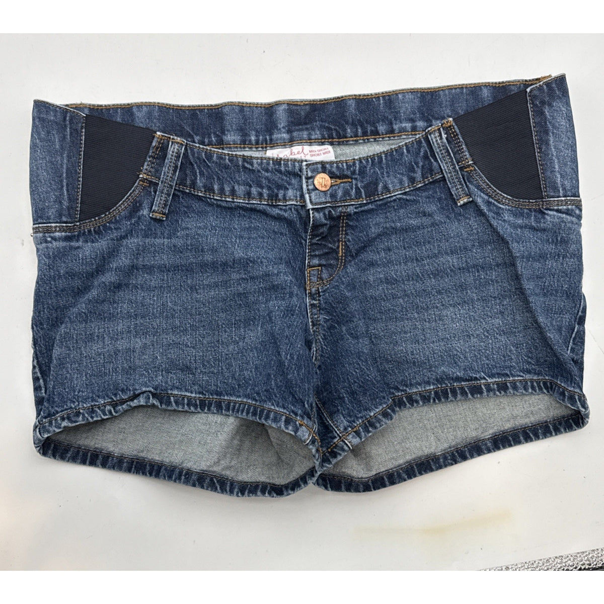 Isabel Maternity Denim Shorts Women’s Size 6 Blue Stretch BackPockets