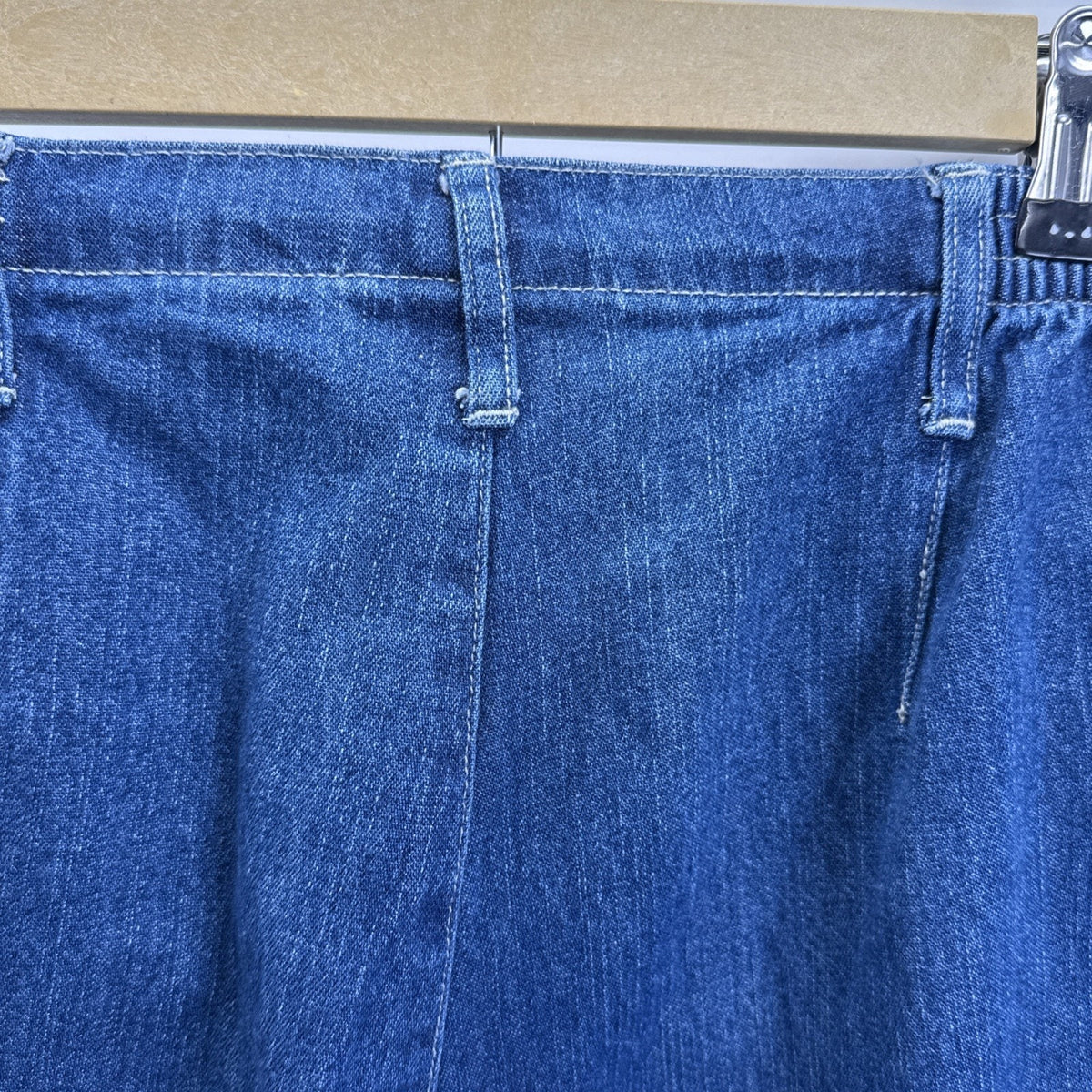 Blassport Tapered Jeans Womens 10 Short Blue High Rise Elastic Back 100% Cotton