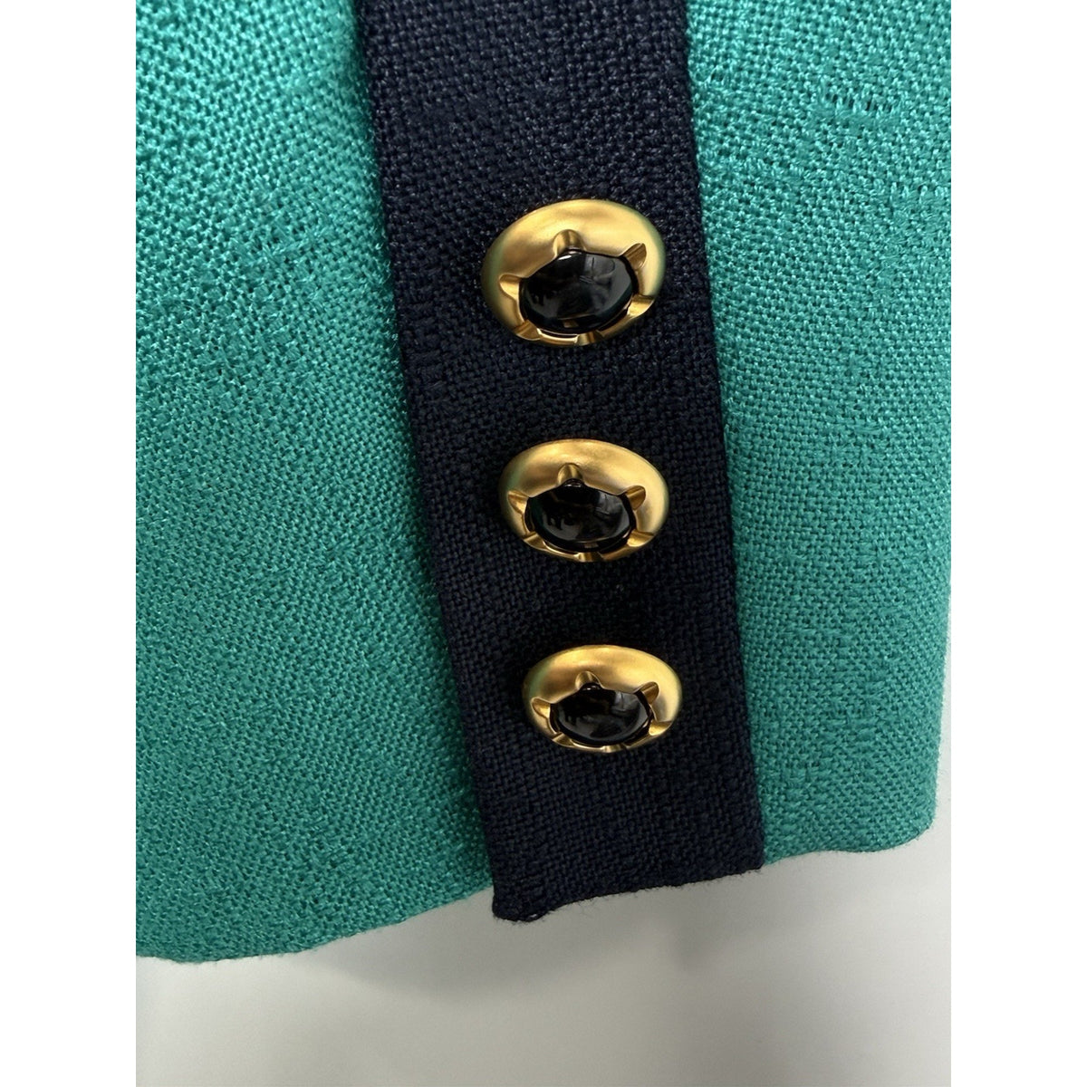 Vintage Worthington Teal Blazer Jacket 18W Gold Button Career Preppy Office 90s