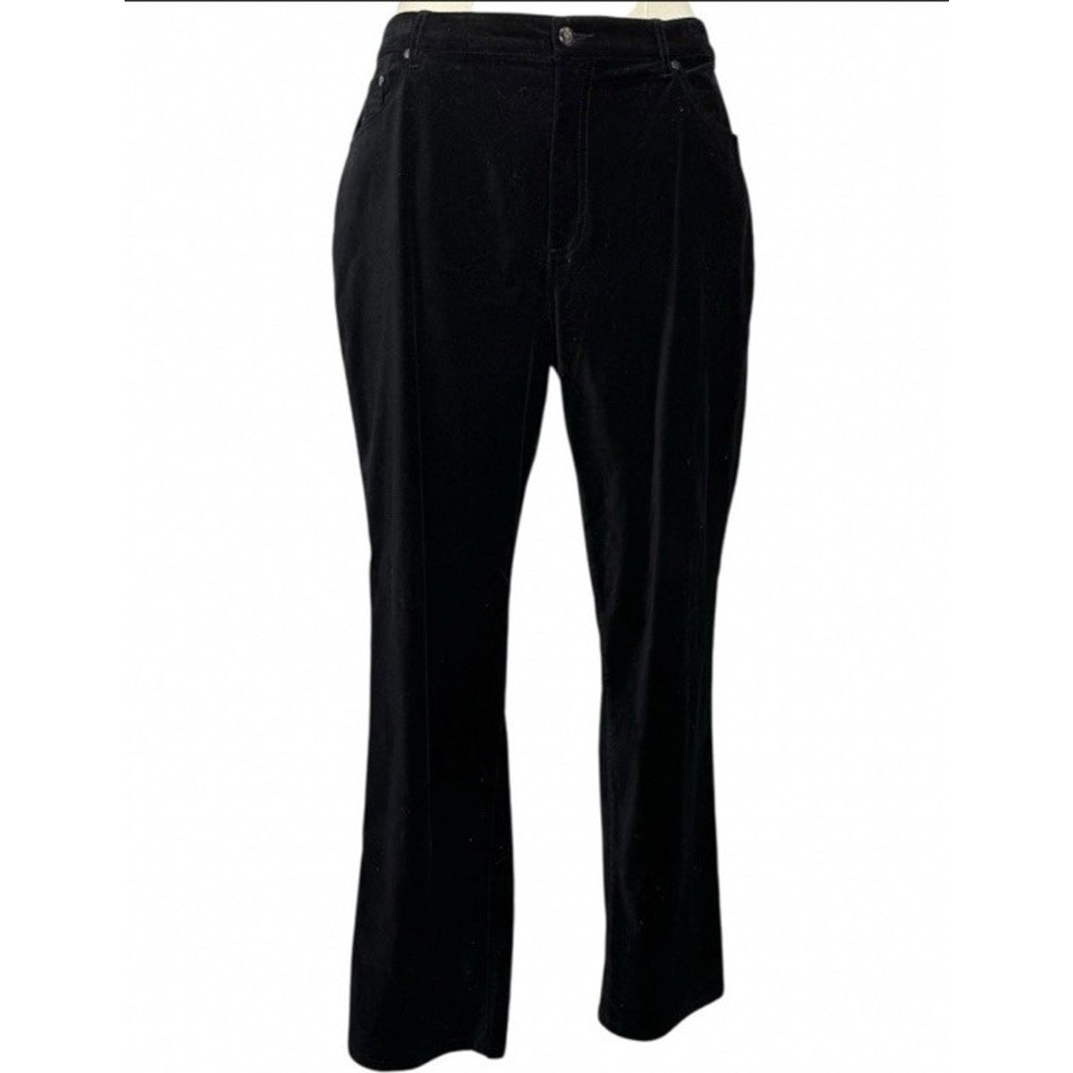 Diane Gilman DG2 Pants Women’s Sz 20W Black Velvet Zip Front/Button Closure