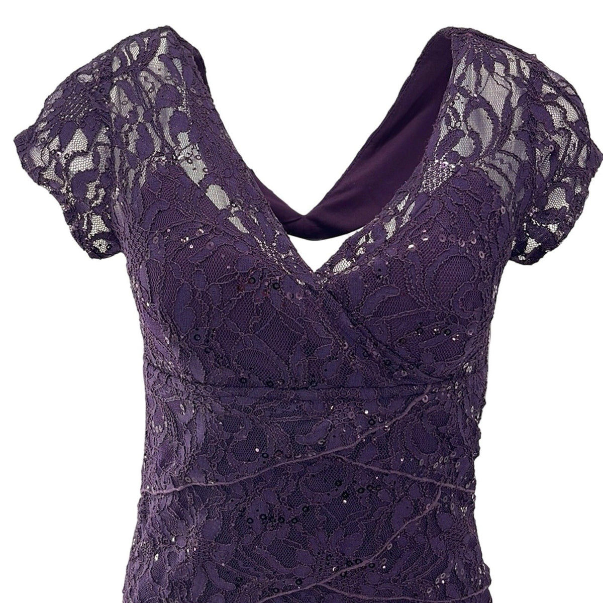 Scarlett Nite Eggplant Lace Cocktail Dress – Size 6 Holiday Party Style