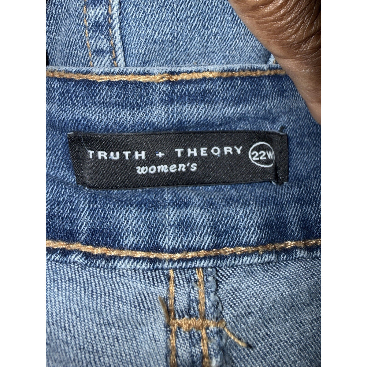 Truth + Theory 22W High Rise Skinny Jeans Plus Size Stretch Blue Denim