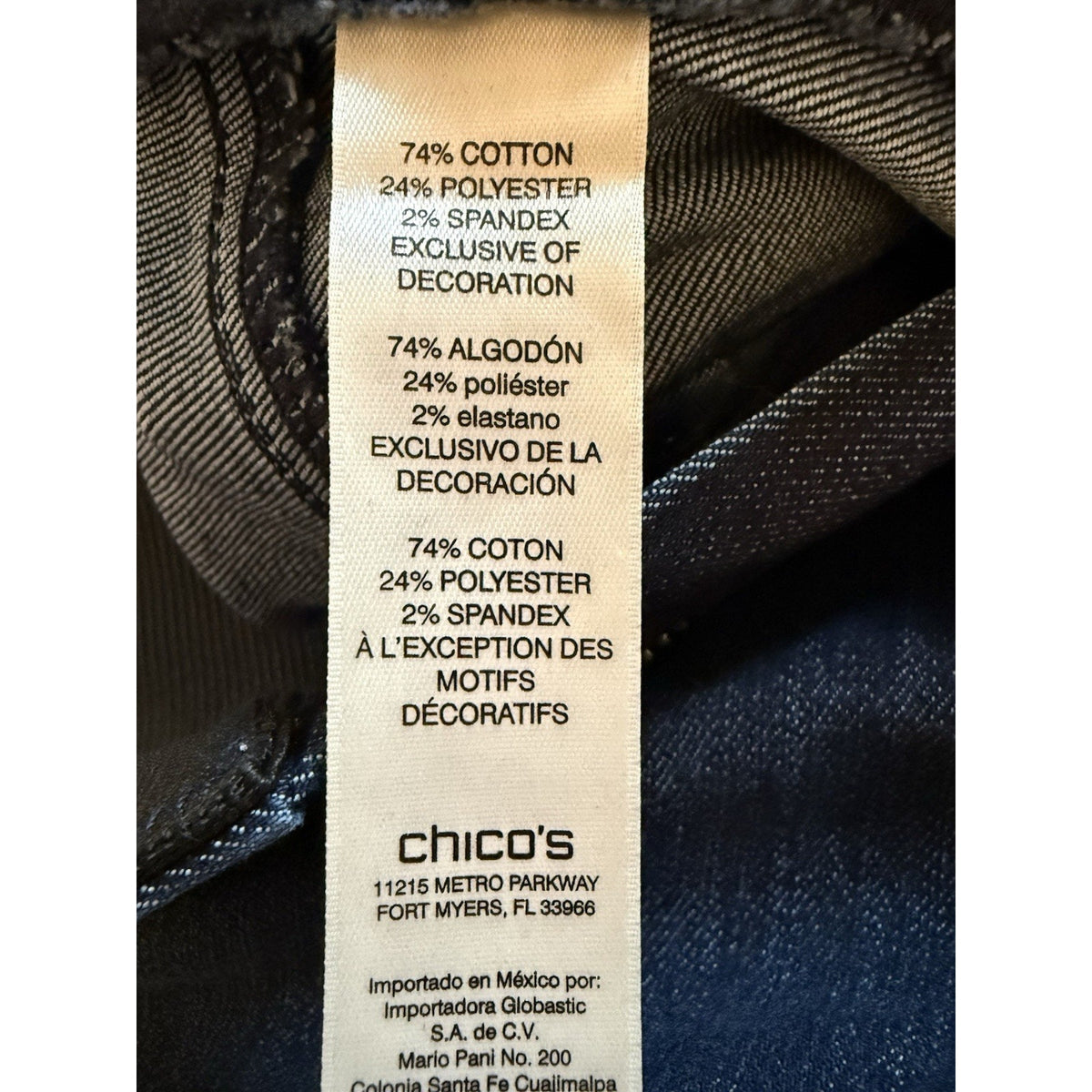 Chico's Women Regular Size 2 Dark Wash High Rise Slim Stretch Straight Jeans