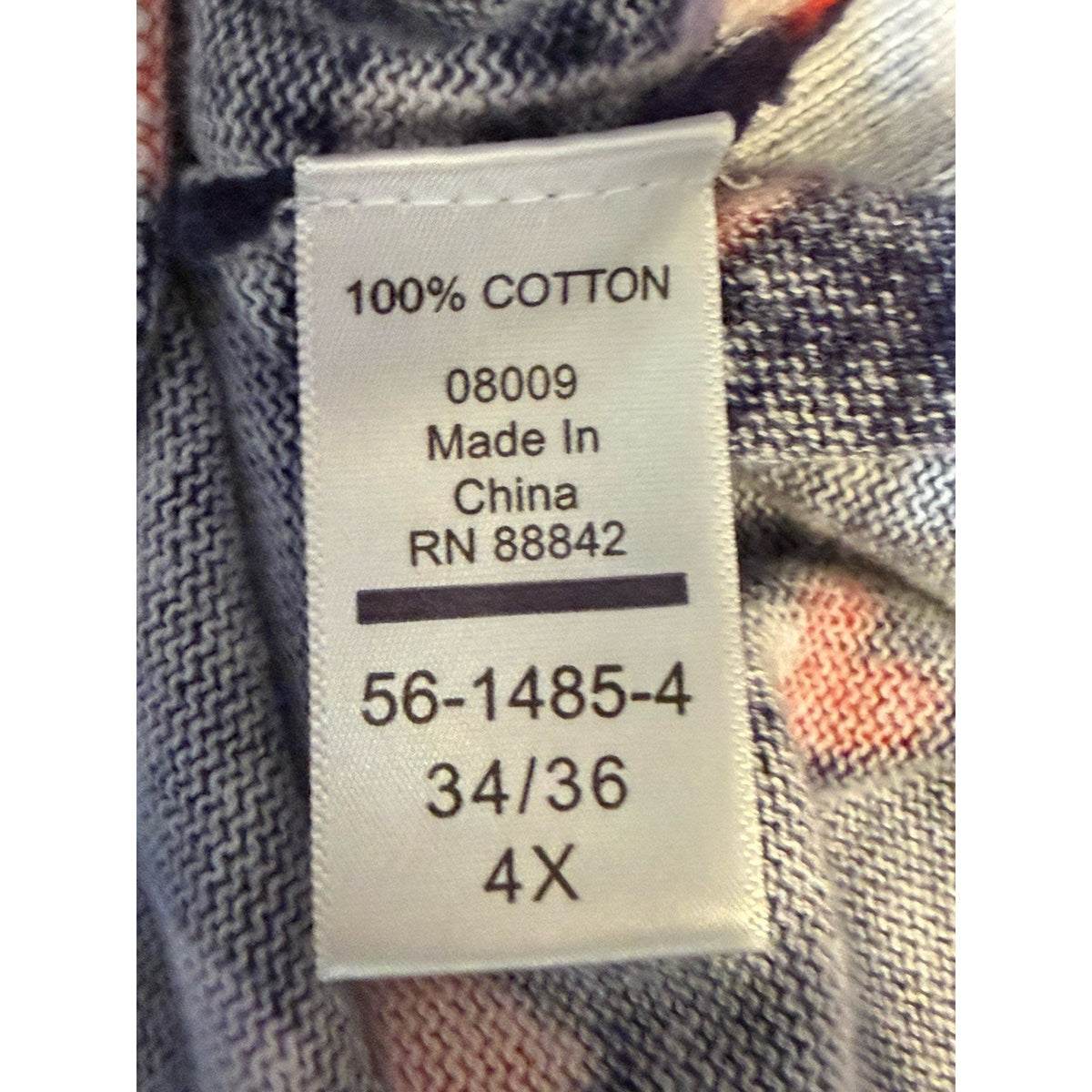 Woman Within Women’s Short Slv 4X Navy/Hearts Cotton Cardigan Sweater