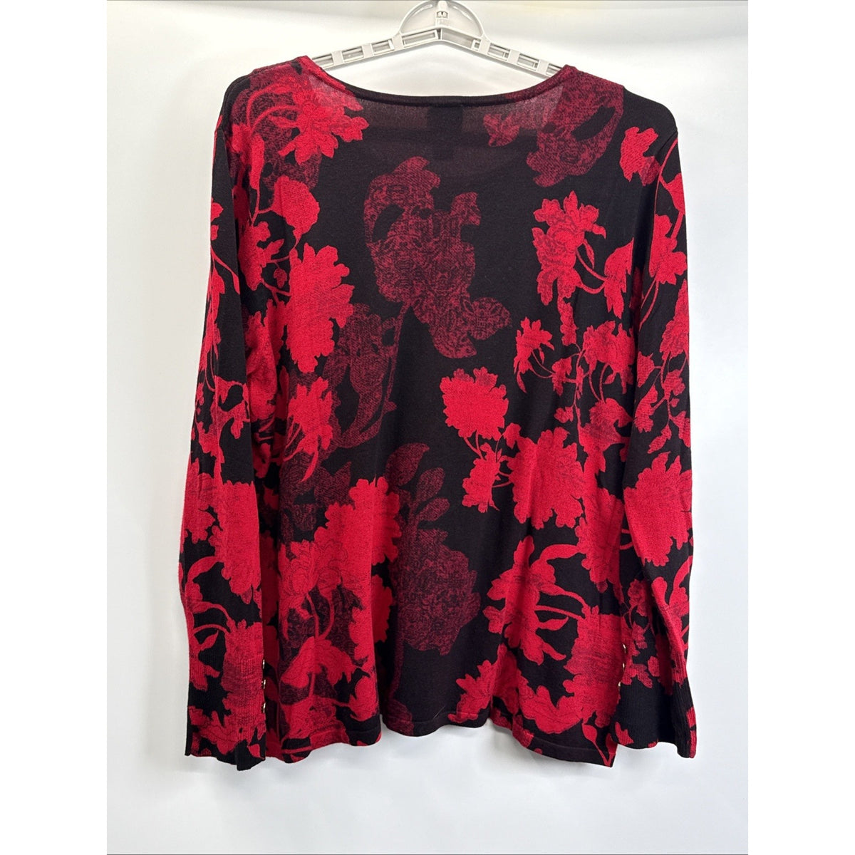 Chico's 3 (16/18) Sweater Top Womens Floral Long Sleeve Knit Classic