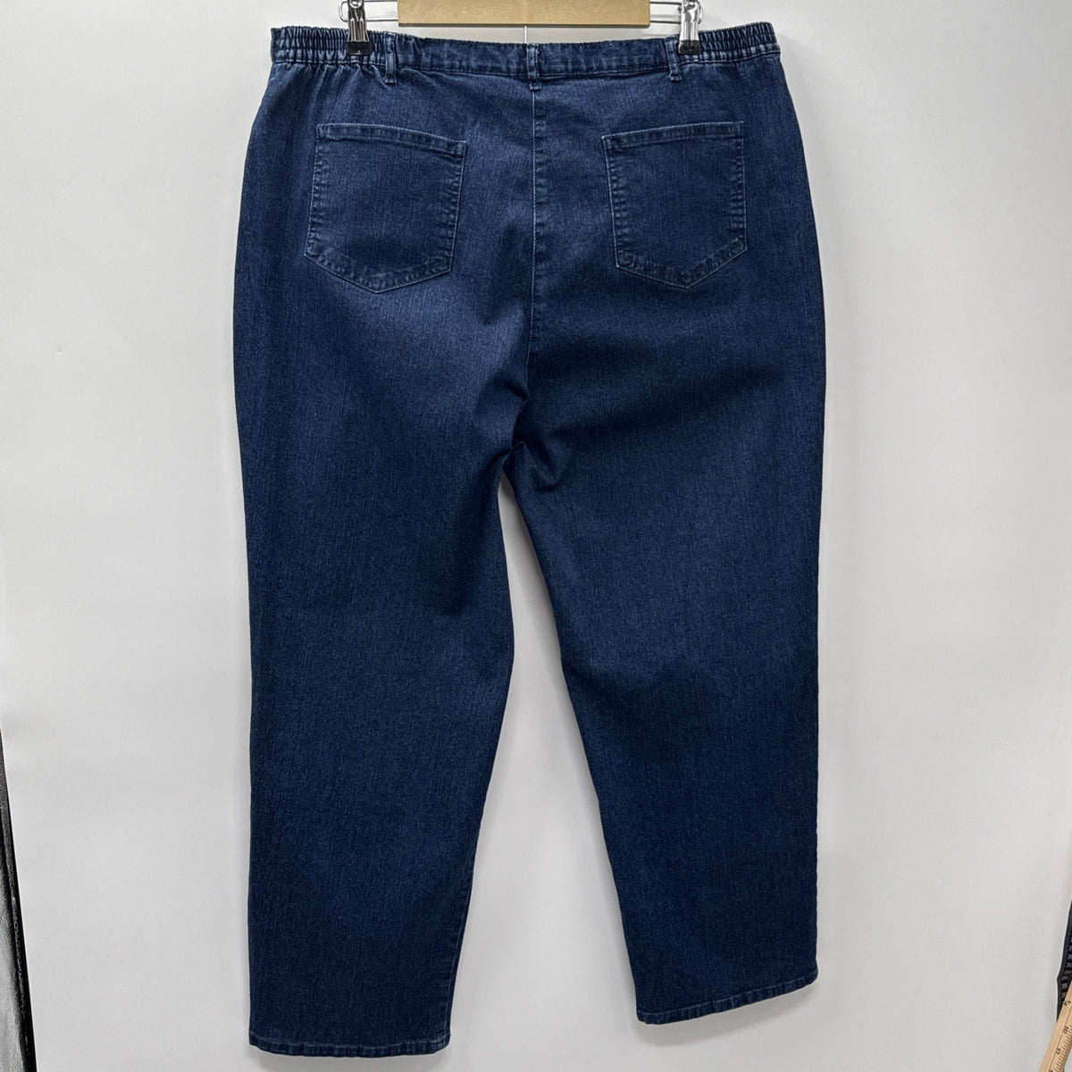 Ruby Rd Jeans Women Blue 5 Pocket Sz 18W Back Elastic Waist Zip Button Comfort
