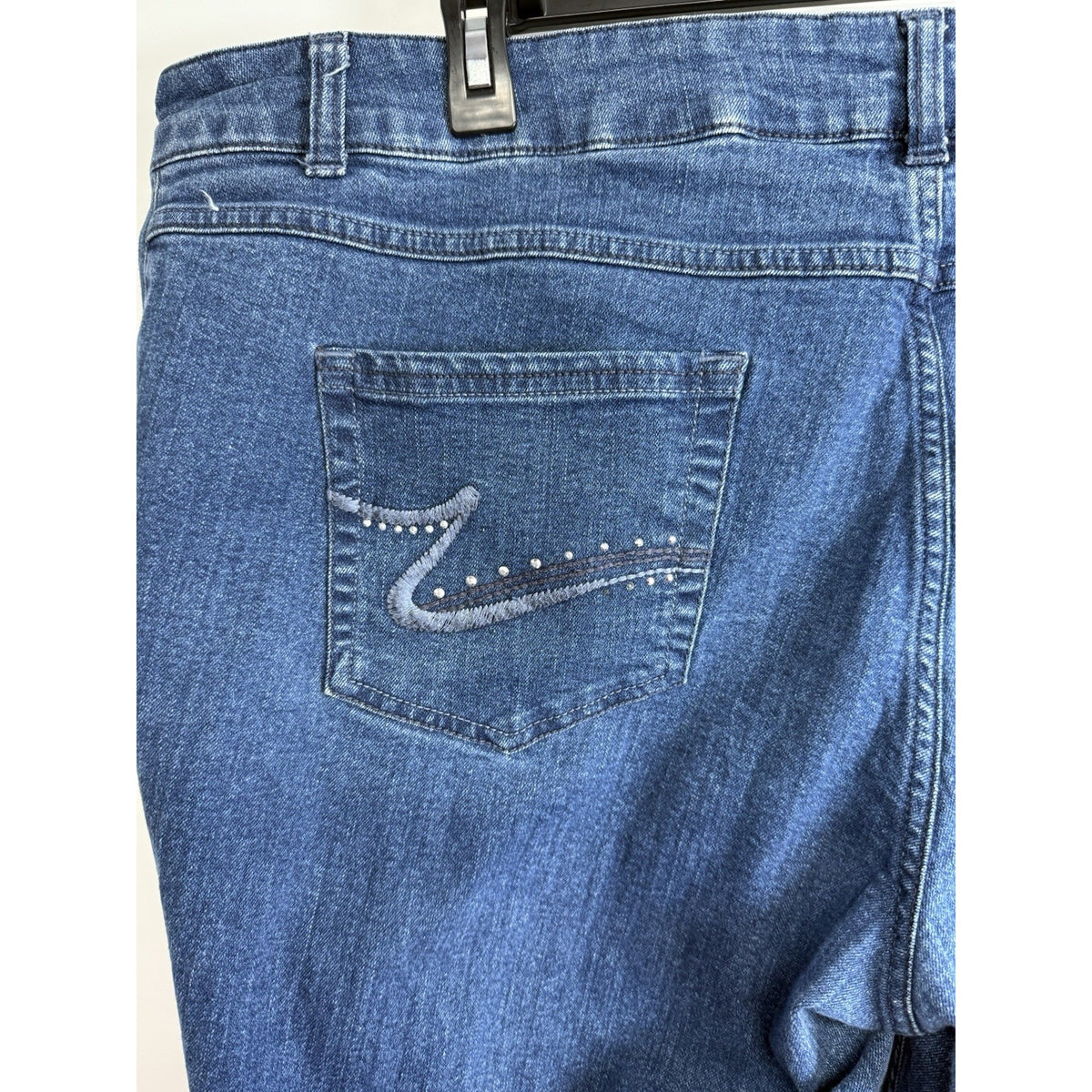 Just My Size 24W Petite Stretch Jeans Embroidered Pocket Denim Plus Size