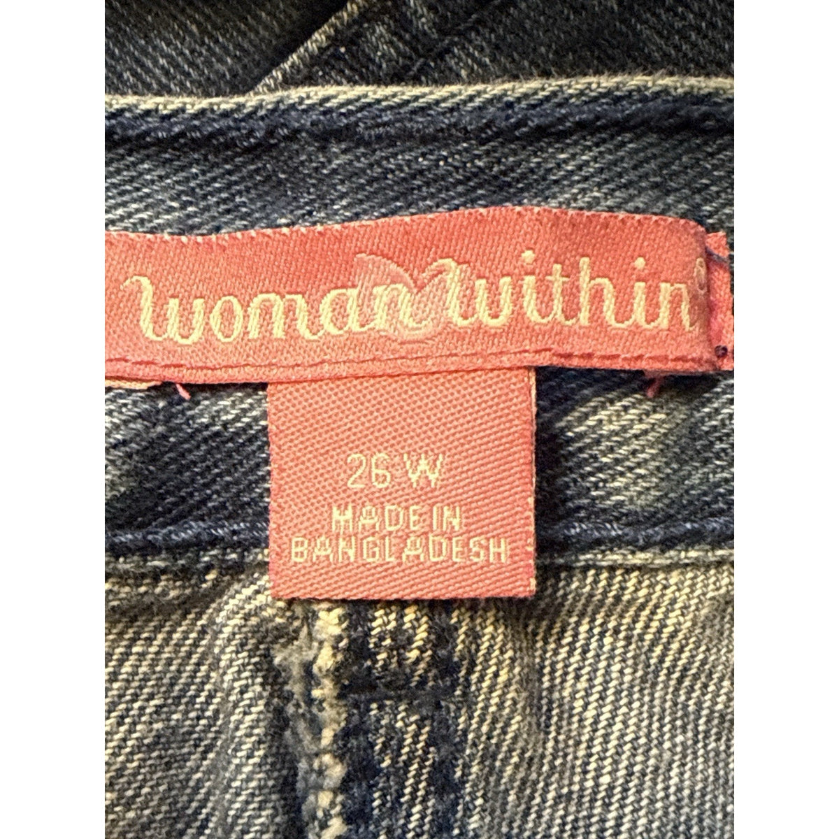 Woman Within Denim Capri Jeans Plus Size 26W Side Elastic Waist 100 Cotton