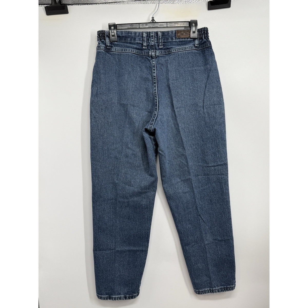 Lee Womens 12 Petite Elastic Waist Jeans Straight Leg Denim Mid Rise