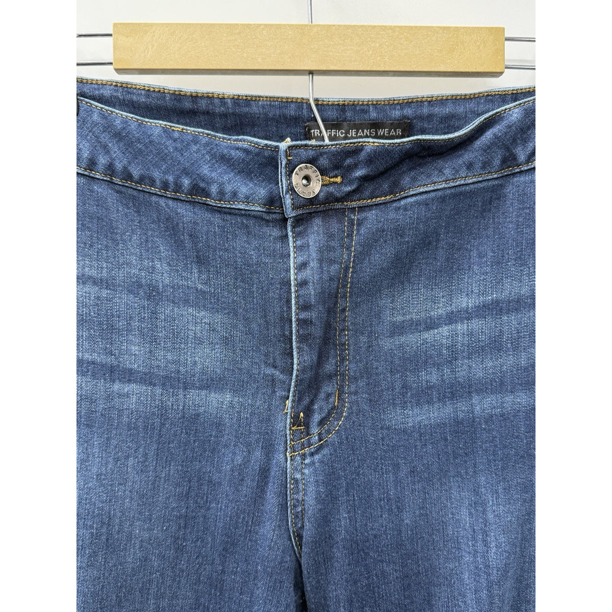 Traffic Jeans High Rise Flare Bell Bottoms Raw Hem Sz 22W Wide Leg Stretch Boho