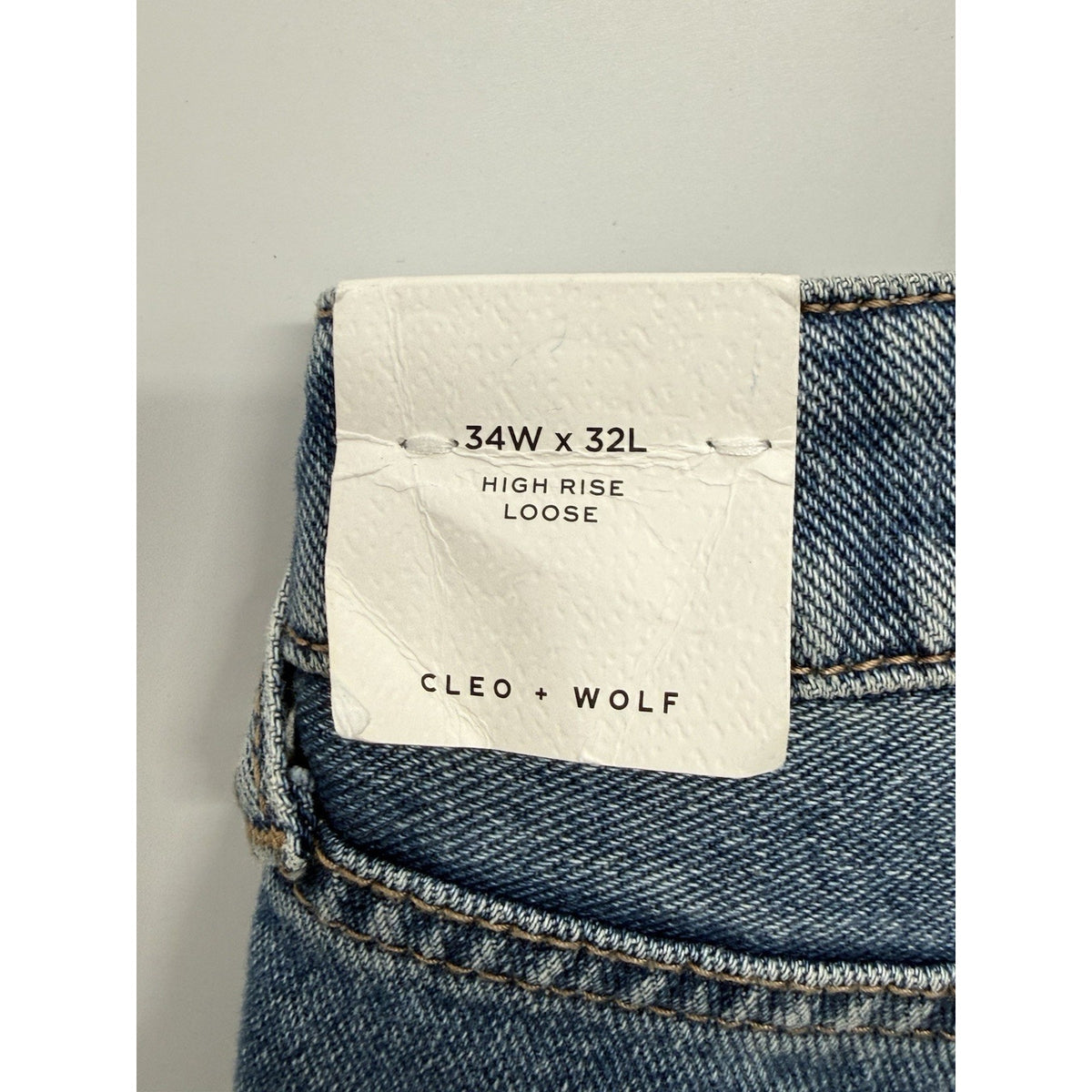 Cleo + Wolf Jeans Womens 34x32 High Rise Loose Wide Leg 100% Cotton NWOT
