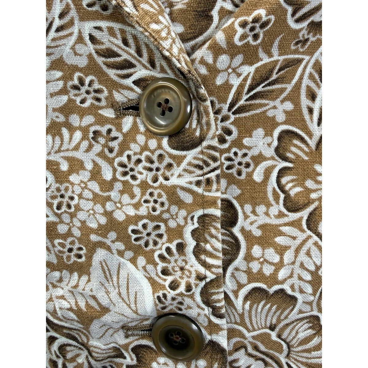 Requirements Womens Size 16 Brown Floral Linen Blend Blazer Jacket Boho Country