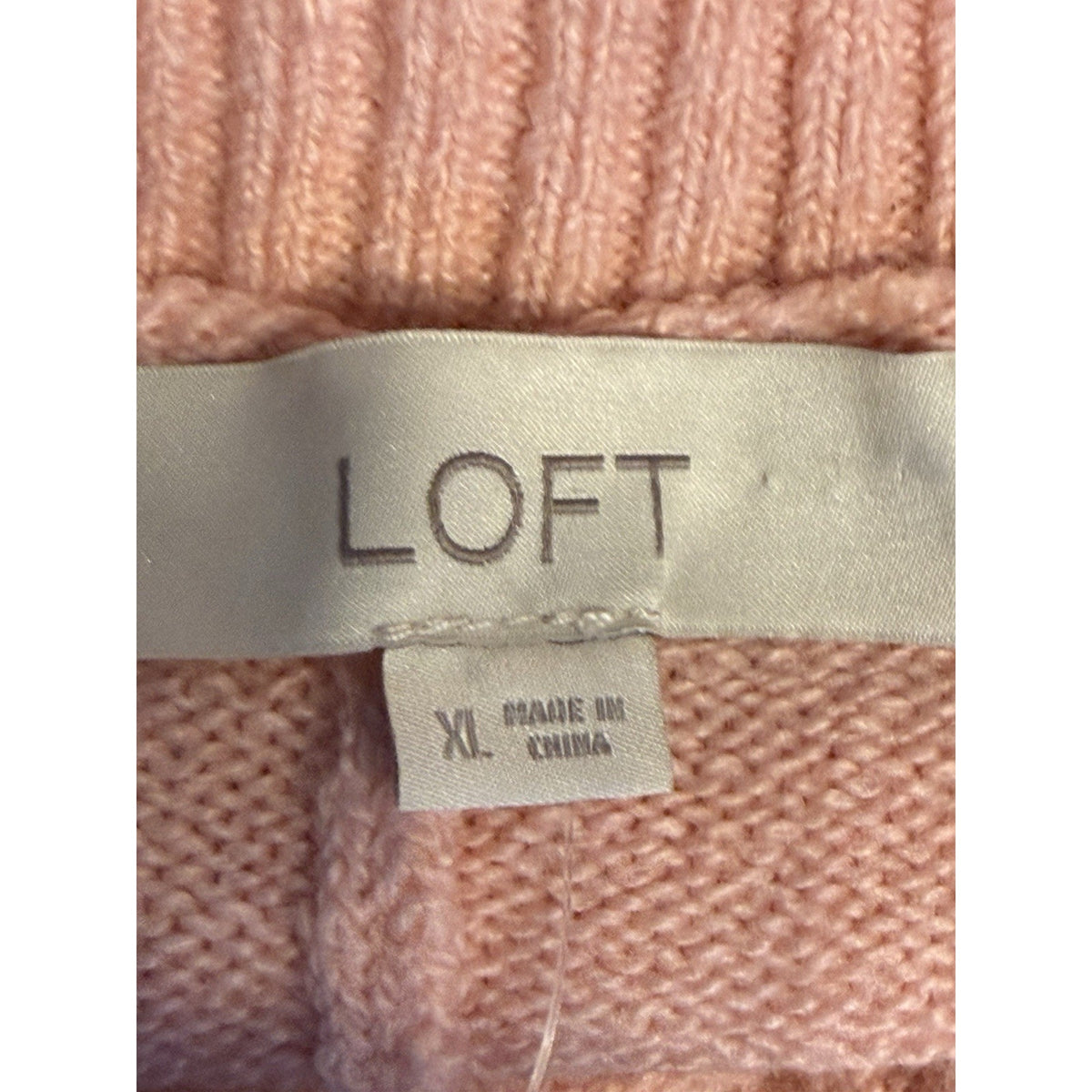 NWT LOFT Women XL Pink Turtleneck Sweater Oversized Dolman Batwing Cotton Knit