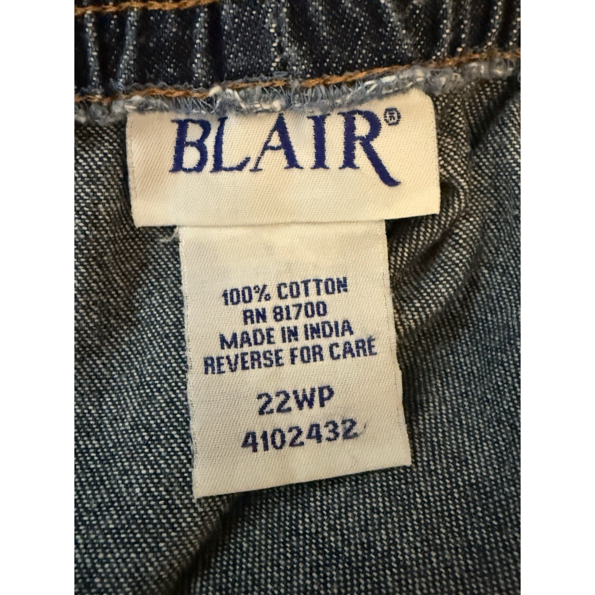 Blair Pull On Denim Jeans Womens 22WP Elastic Waist Dark Wash Straight Leg