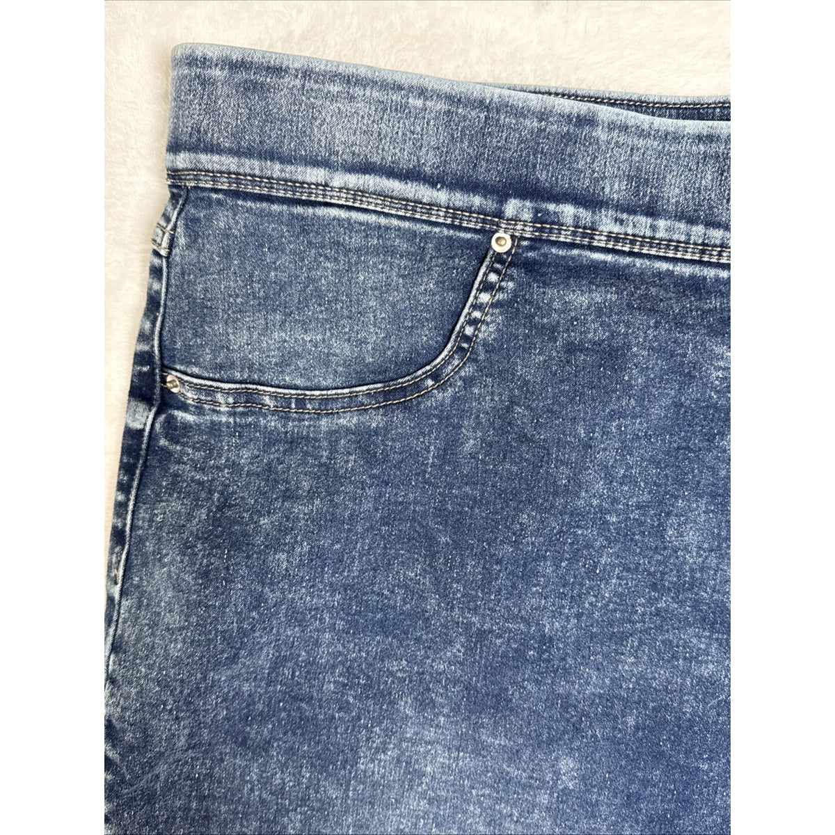 Terra & Sky Womens Jeggings Blue Acid Wash Pull On High Rise Size 3X (24W-26W)