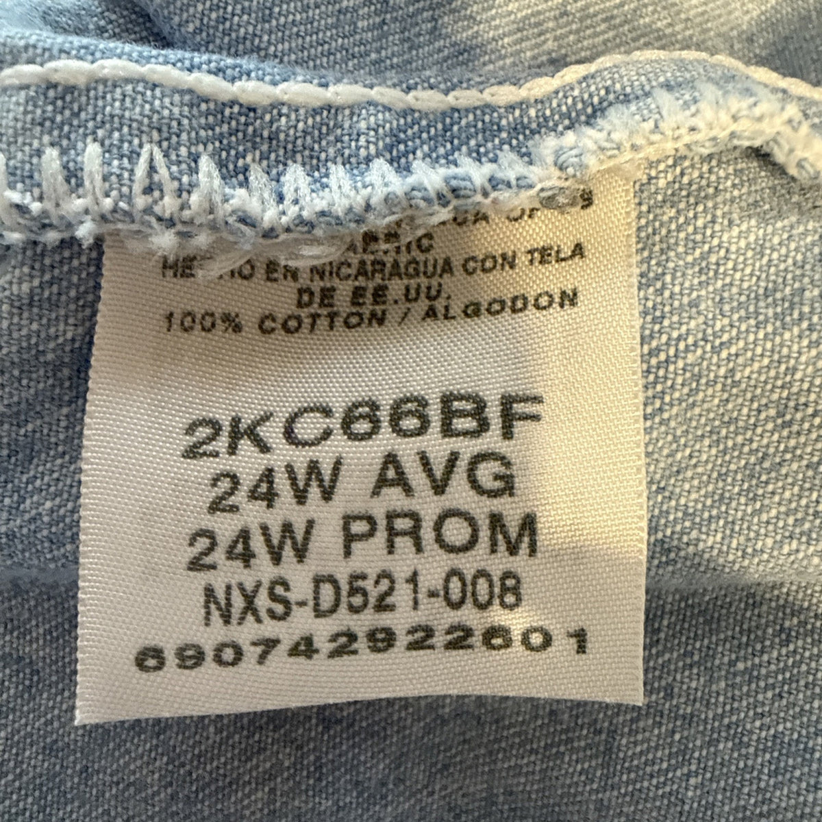 Chic Womens 24W Jeans Pull On Elastic Waist Blue Light Wash Pockets Casual