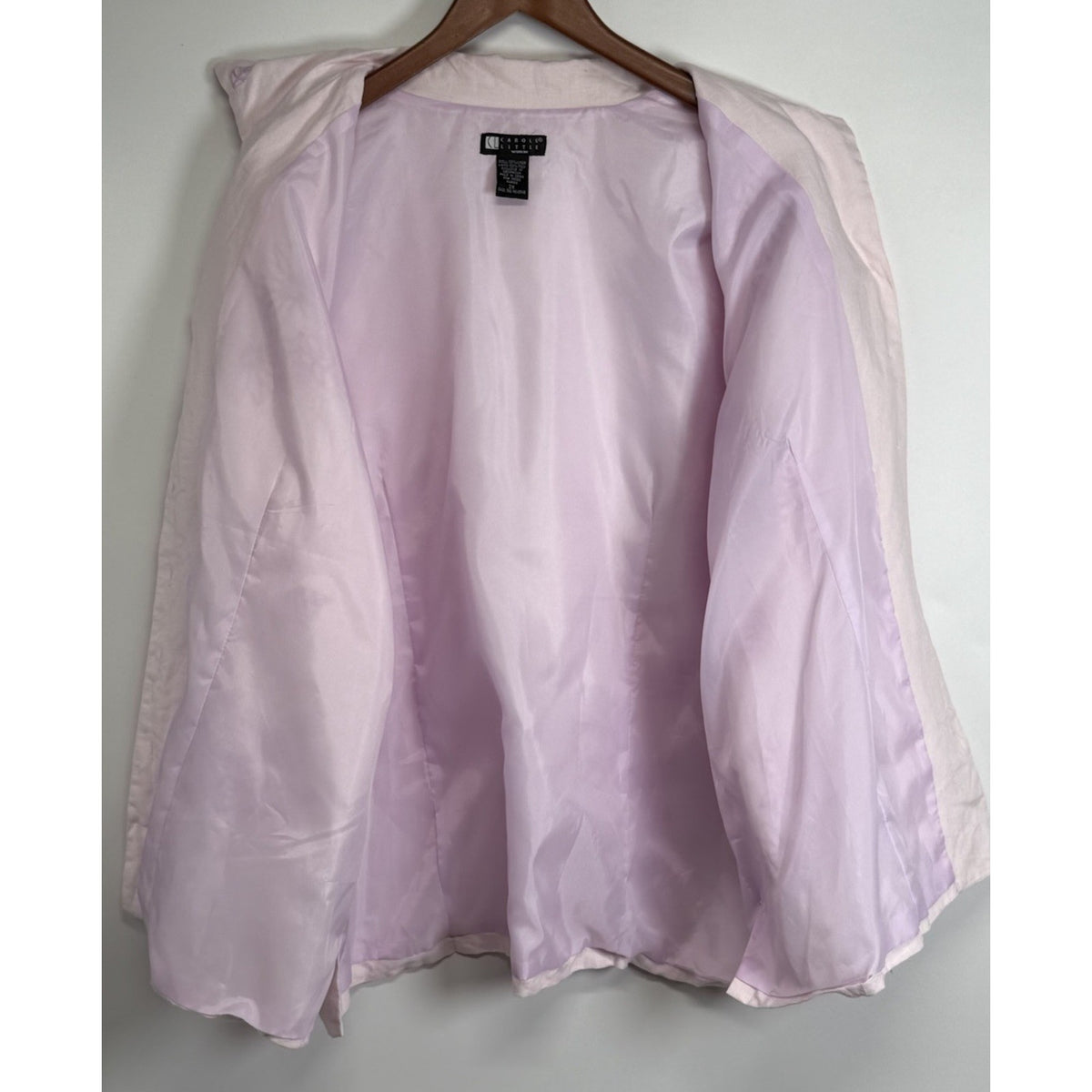 Carole Little Women’s 2X Pink100% Linen Beaded Floral Jacket Blazer