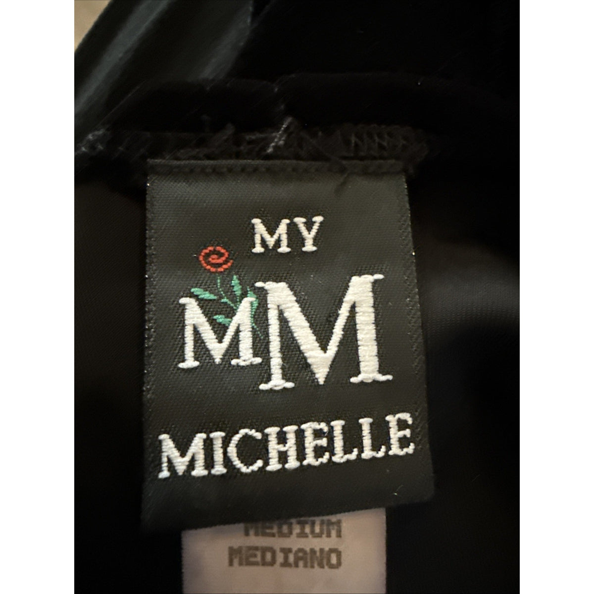 Vintage Y2K My Michelle Black Velvet Dress M NWT Long Sleeve 90s Minimalist