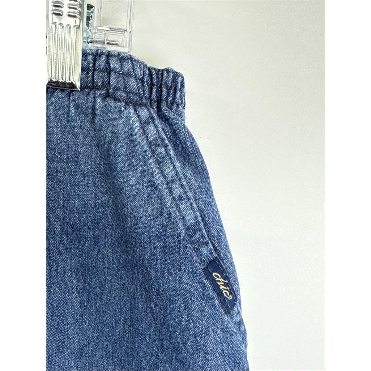 Chic Women's Size 18 Average Elastic Waist Pullon Blue Jeans Denim Pants