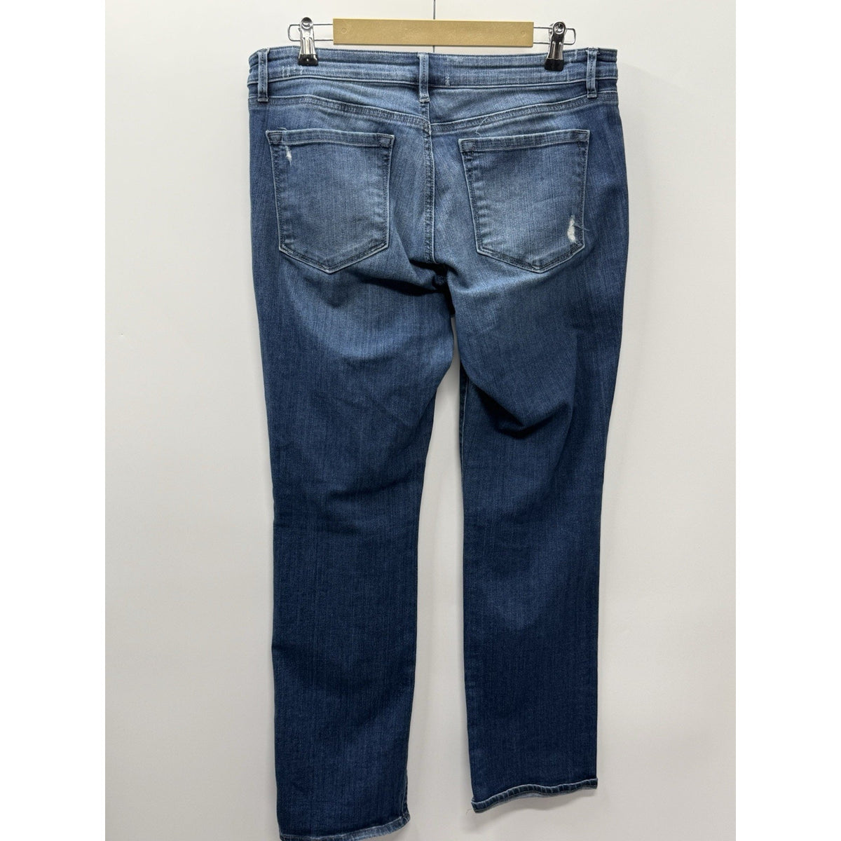 Ann Taylor LOFT Distressed Straight Leg Jeans Women Medium Wash Stretch