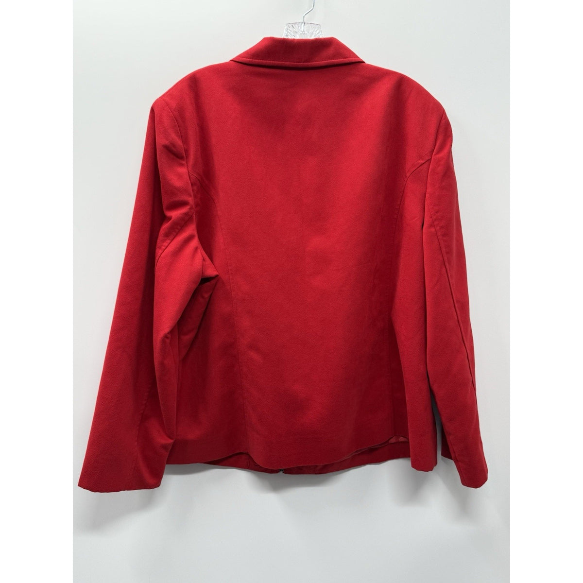 Kim Rogers Red Faux Suede Look Zip Front Jacket Womens 18 Career Classic
