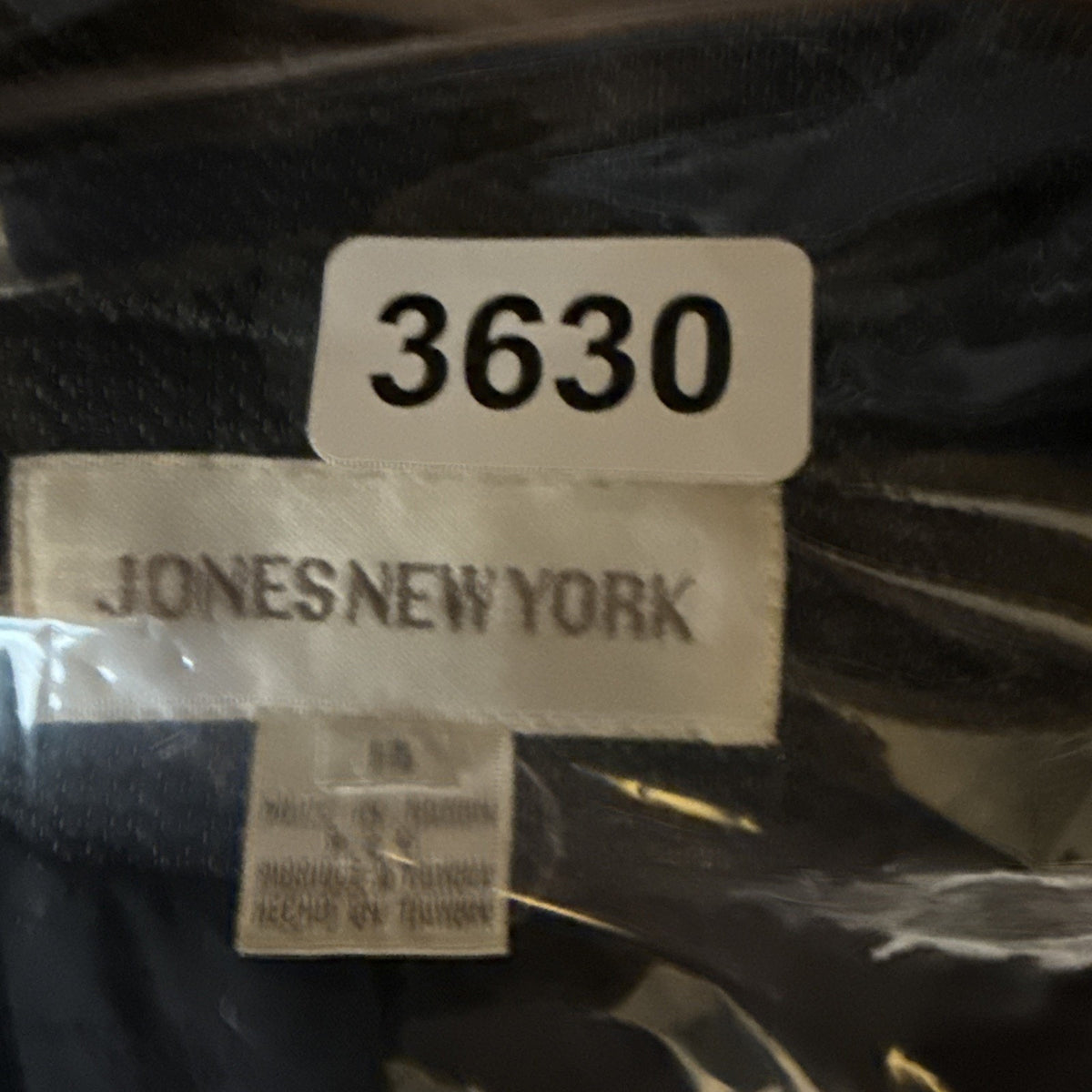 Vintage Jones New York Wool Blazer Womens 14 Black Gray Double Breasted