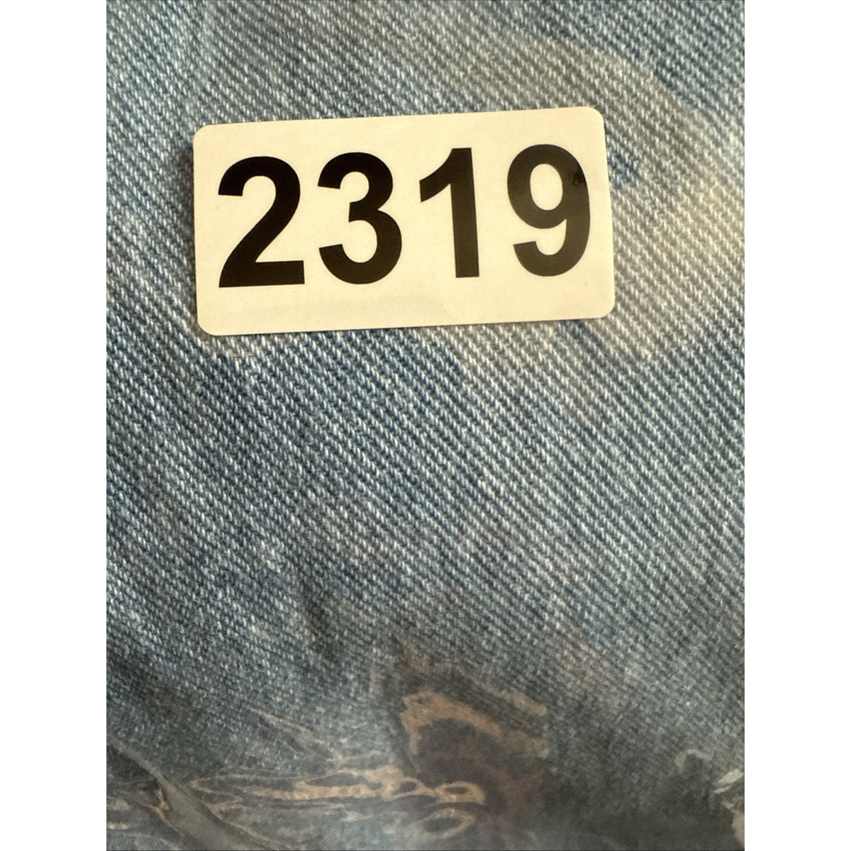Woman Within 14W Light Wash Jeans Zip Fly Straight Leg Cotton Denim Spot Flaw