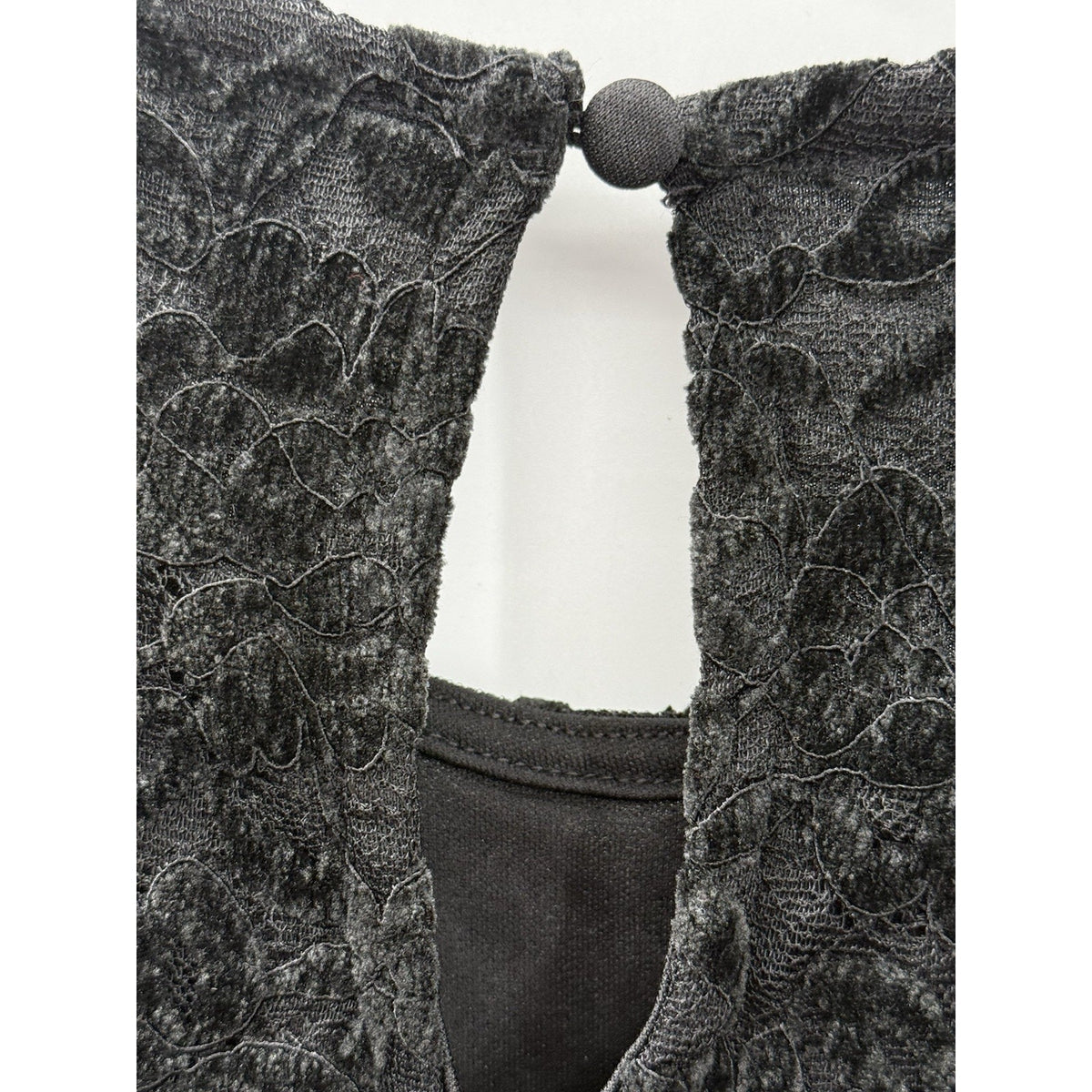 Teddi Rose Velvet Lace Top Womens XXL Black Burnout Short Sleeve Blouse