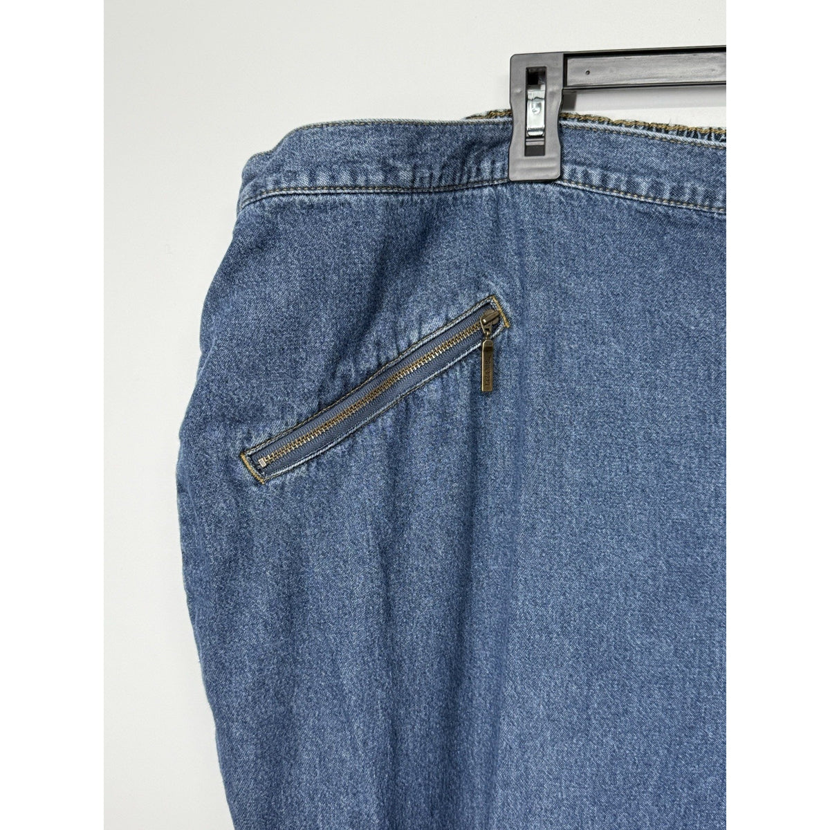 Liz & Me Women’s 4X Denim Pants 30/32 Zipper Button Cargo Style Zip