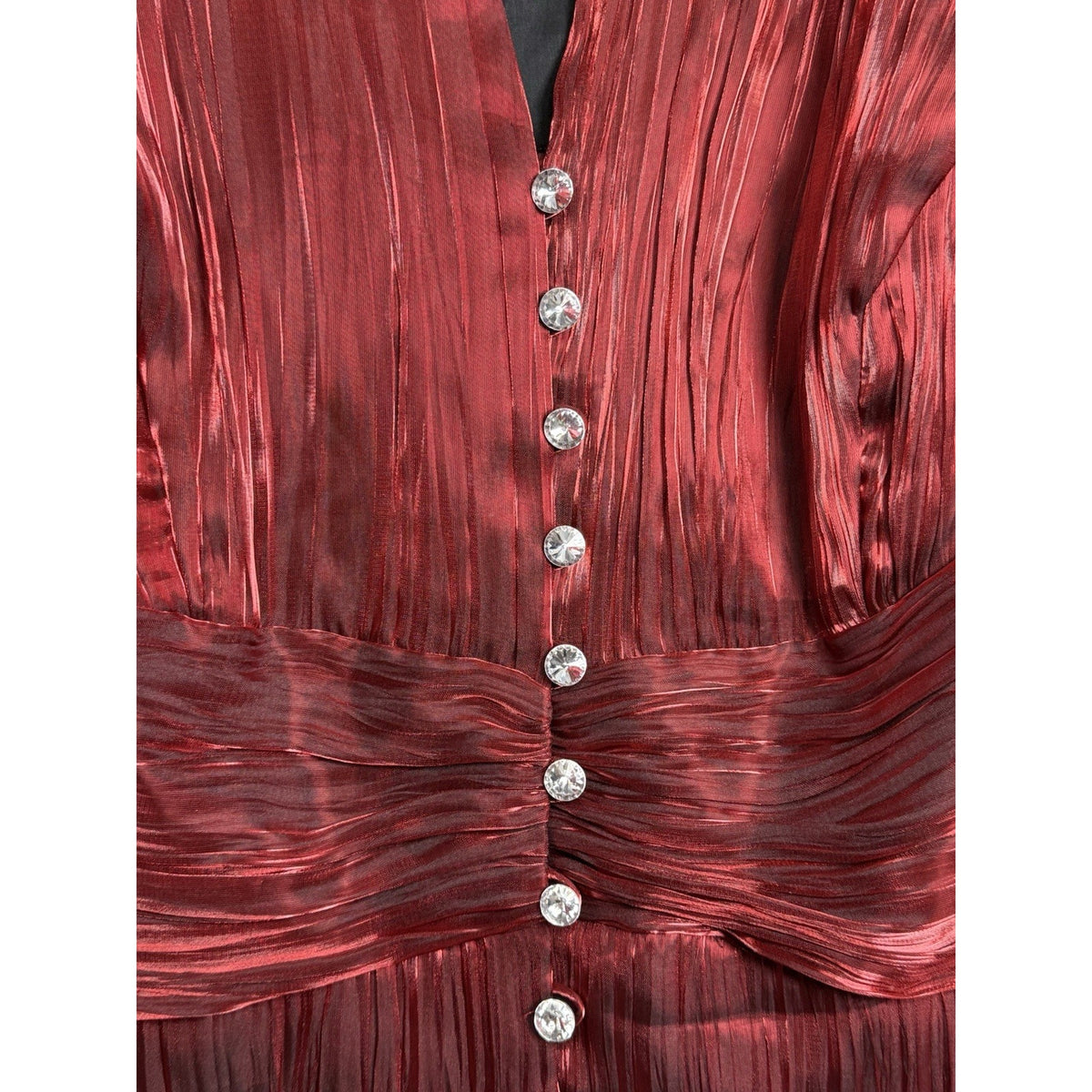 Metaphor Red Metallic Pleated Jacket Womens 18 Glam Gothic Romantic Whimsigoth