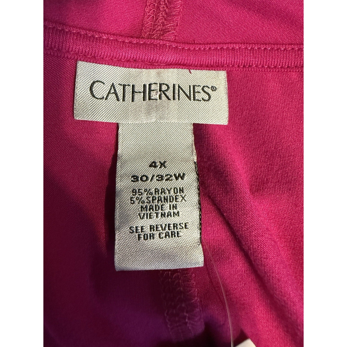 Catherines 4X 30/32W Fuchsia Open Front Cardigan Drape Knit Plus Size Rayon