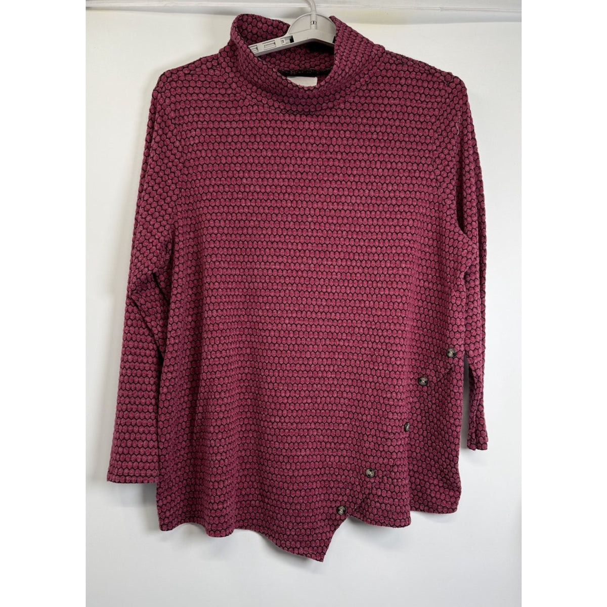 New York Laundry Women’s Cowl Neck Asymmetrical Pink Pullover size 2X
