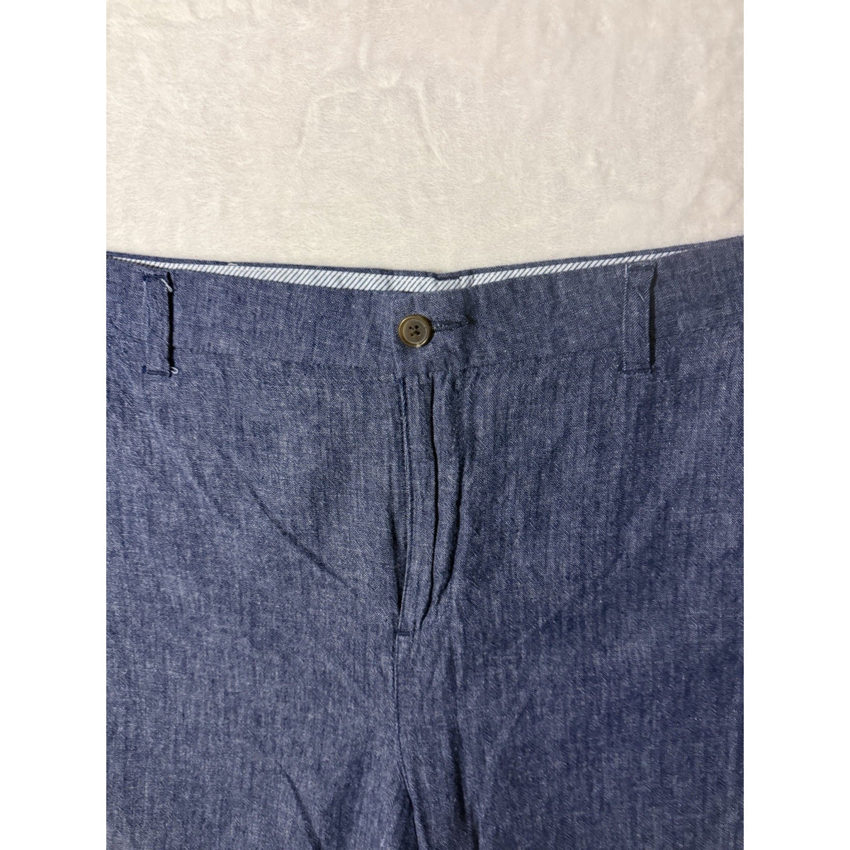 Old Navy 26 Plus Linen Blend Chambray Shorts Blue Casual Women’s 26W Pockets