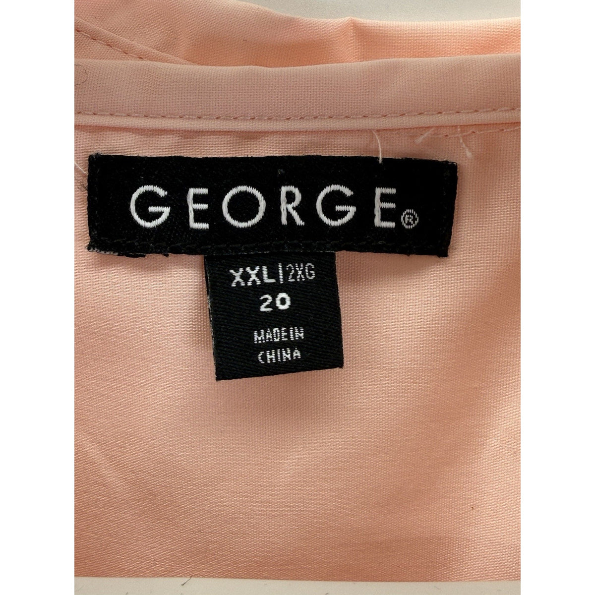 George Pink Button Front Stretch Career Blouse Women’s 2X 20 Office Classic Top