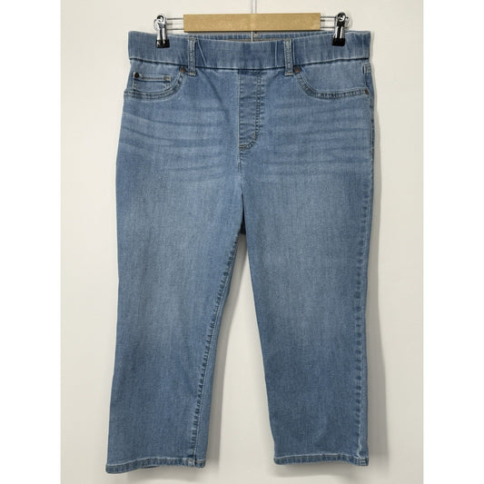 Kim Rogers Women's Size 12 Denim Capri Cropped Jeans Pants Medium Blue Wash