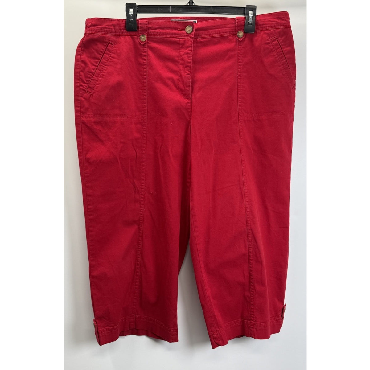 Karen Scott Red Capri Pants Women’s 16 Stretch Elastic Back Casual Summer