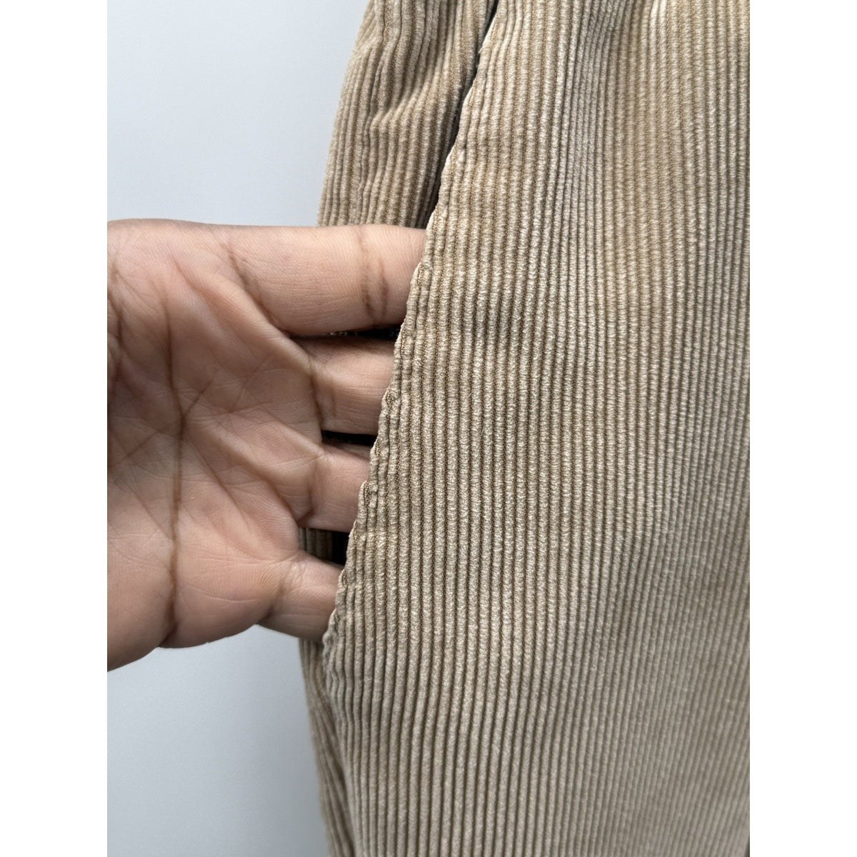 Alfred Dunner Corduroy Pull On Pants Womens 20 Beige Elastic Waist Wide Leg